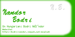 nandor bodri business card